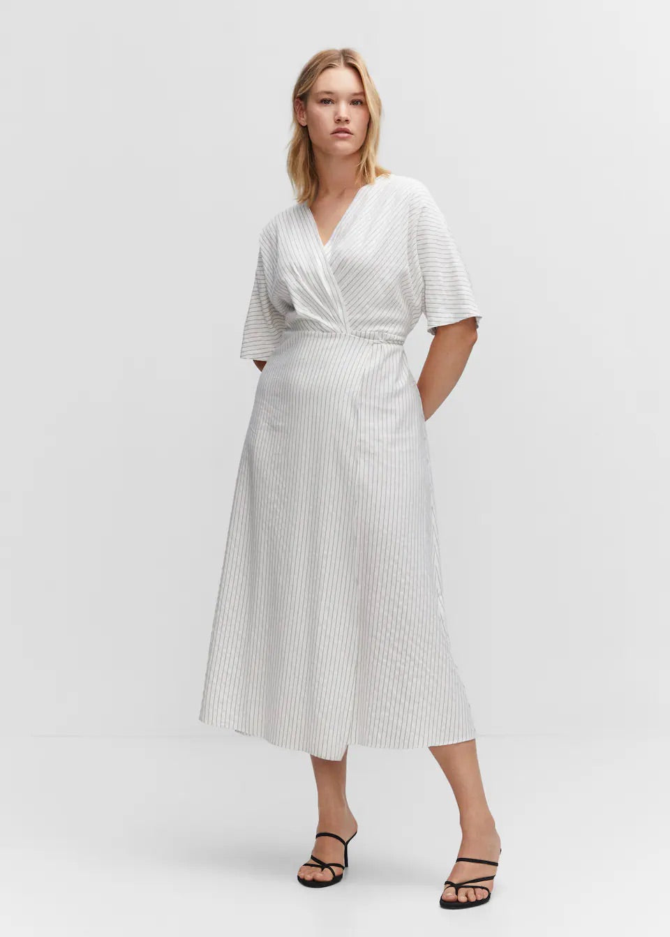 Striped wrap dress
