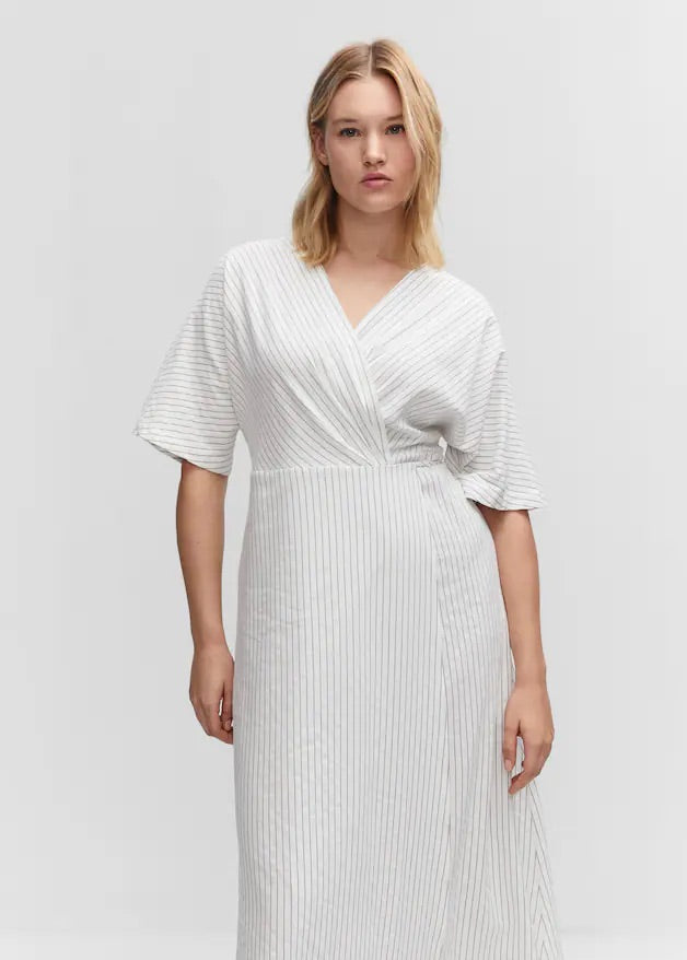 Striped wrap dress