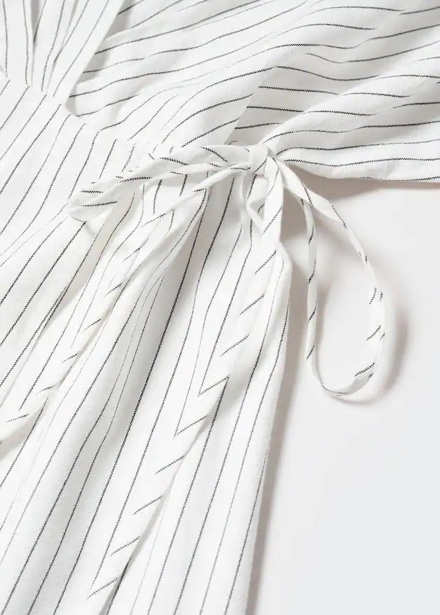 Striped wrap dress