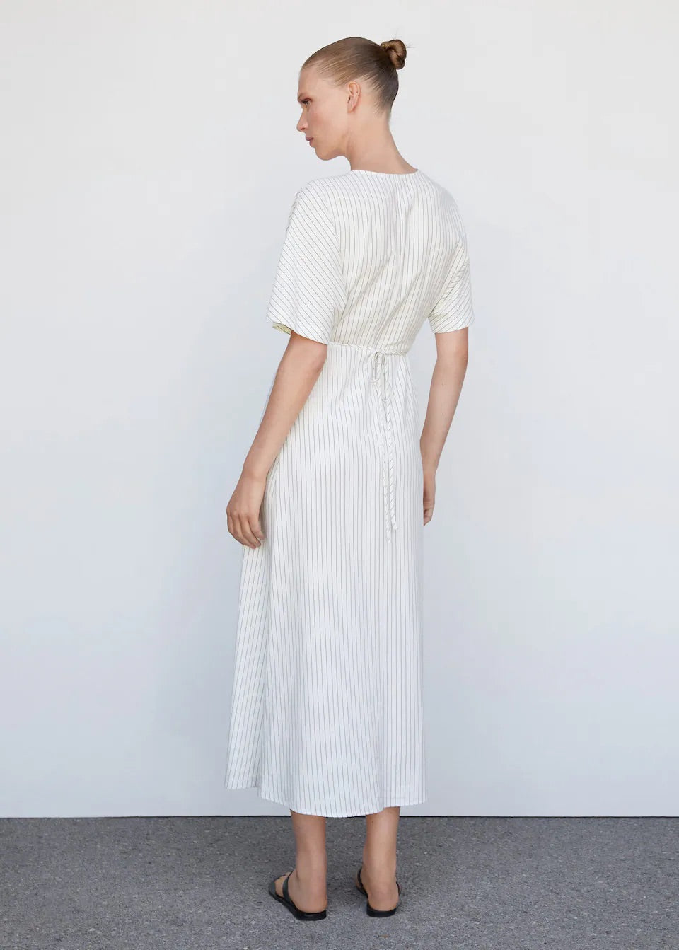 Striped wrap dress