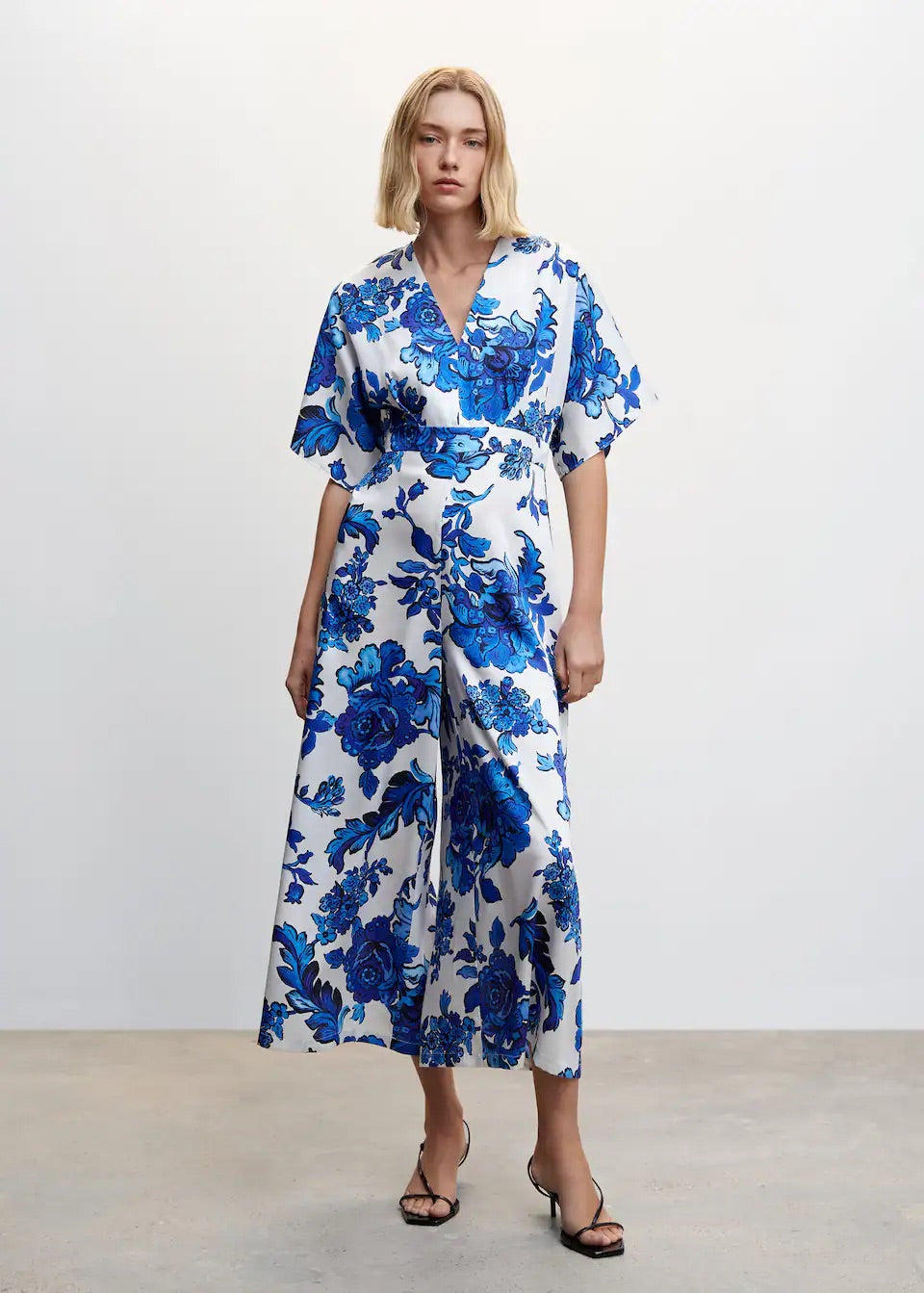 Floral cropped jumpsuit