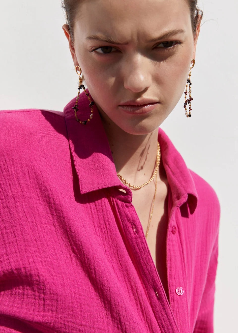 Textured shirt with knot detail