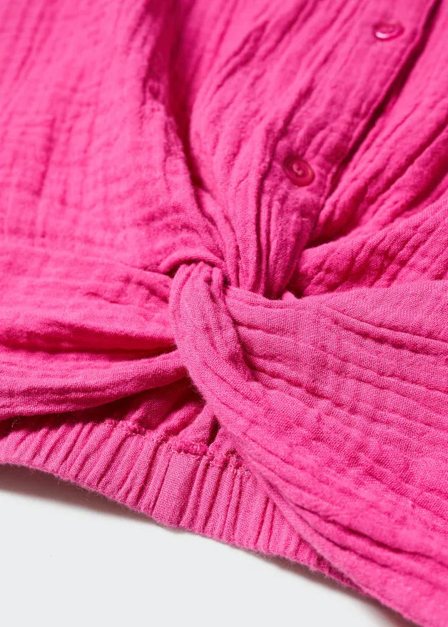 Textured shirt with knot detail