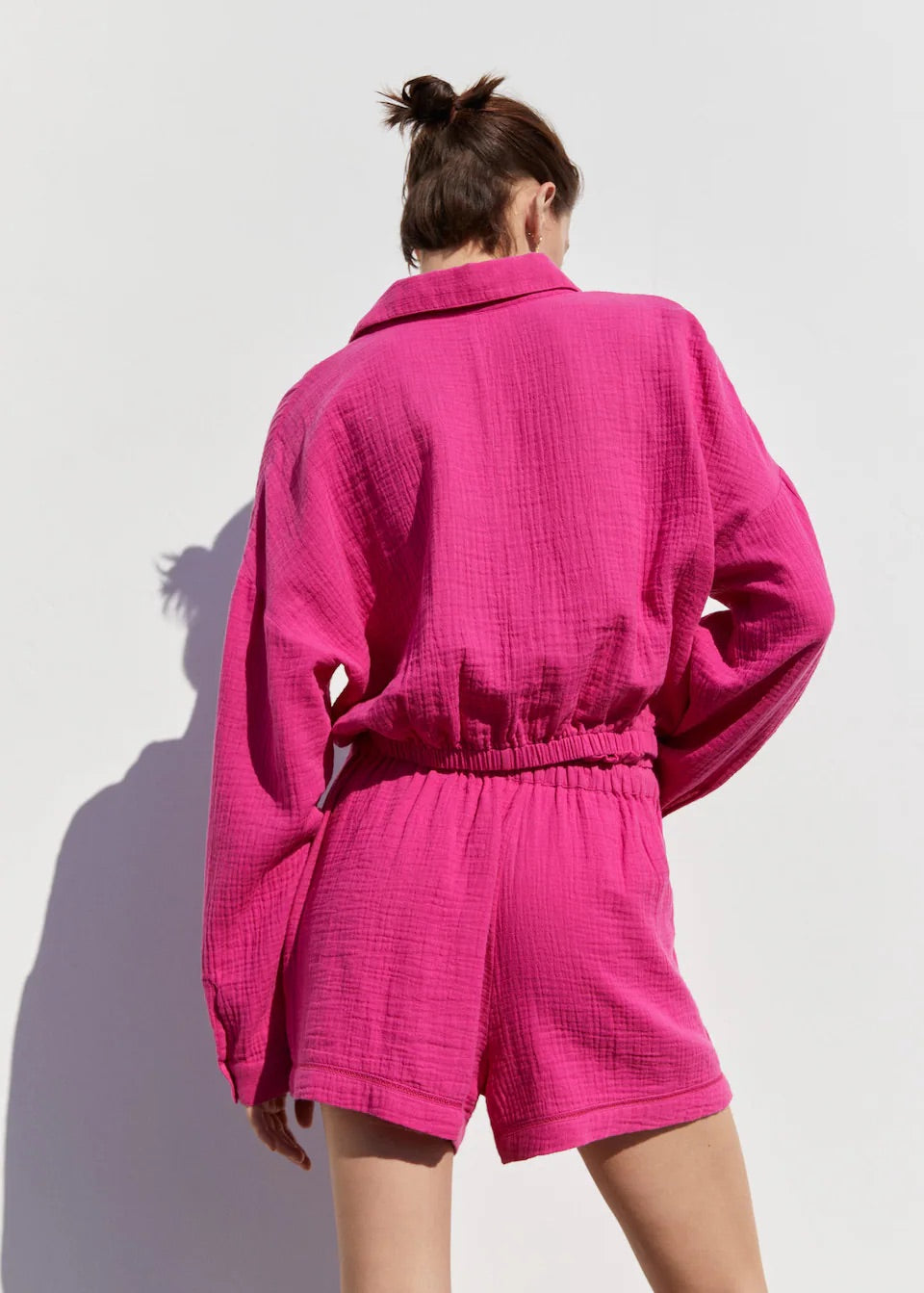 Textured shirt with knot detail