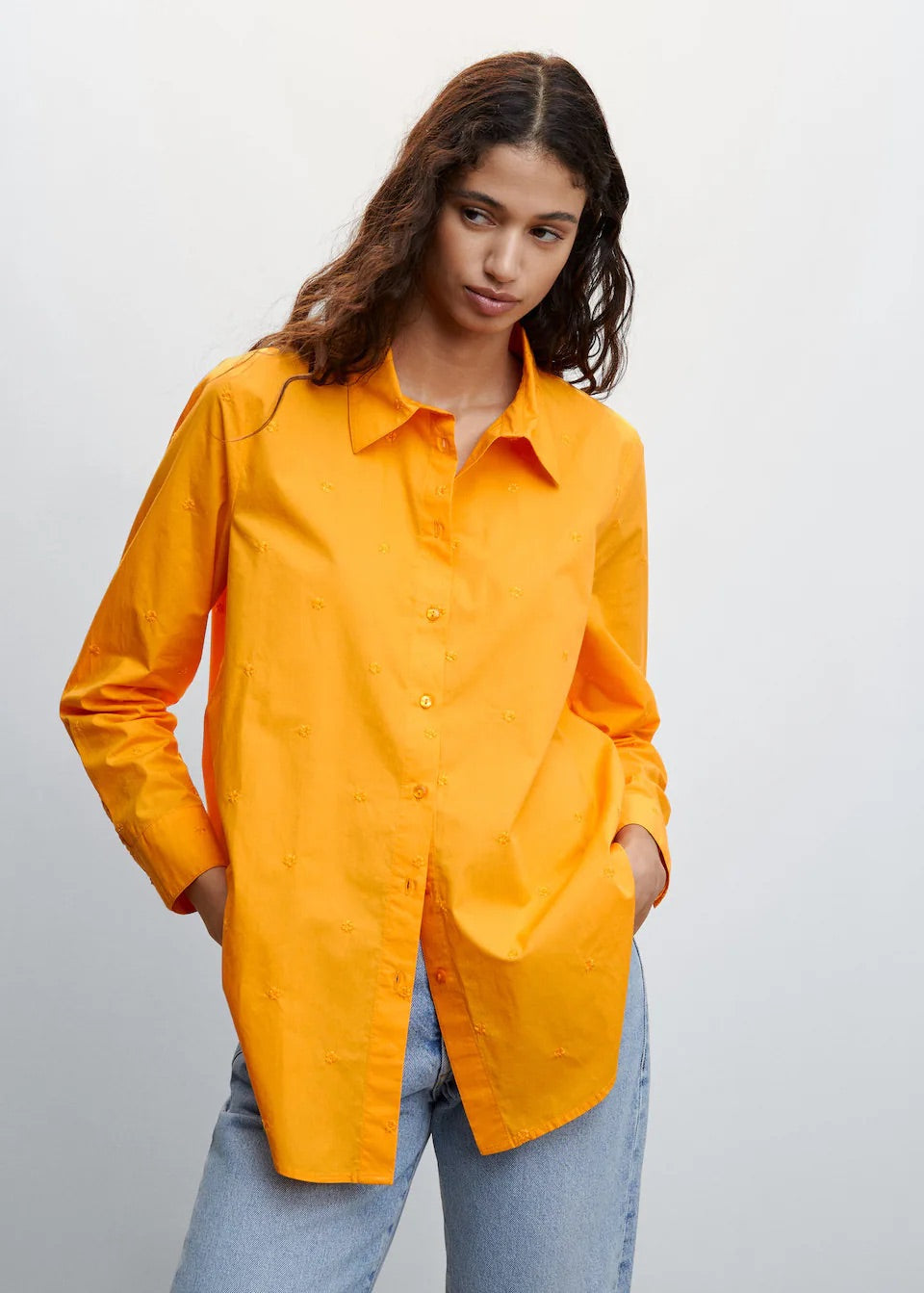 Embroidered flowers shirt