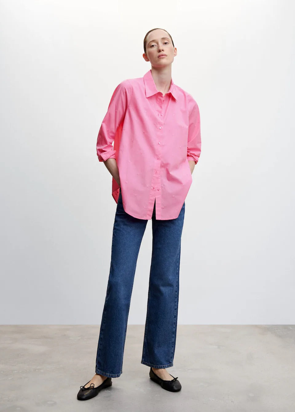 Embroidered flowers shirt