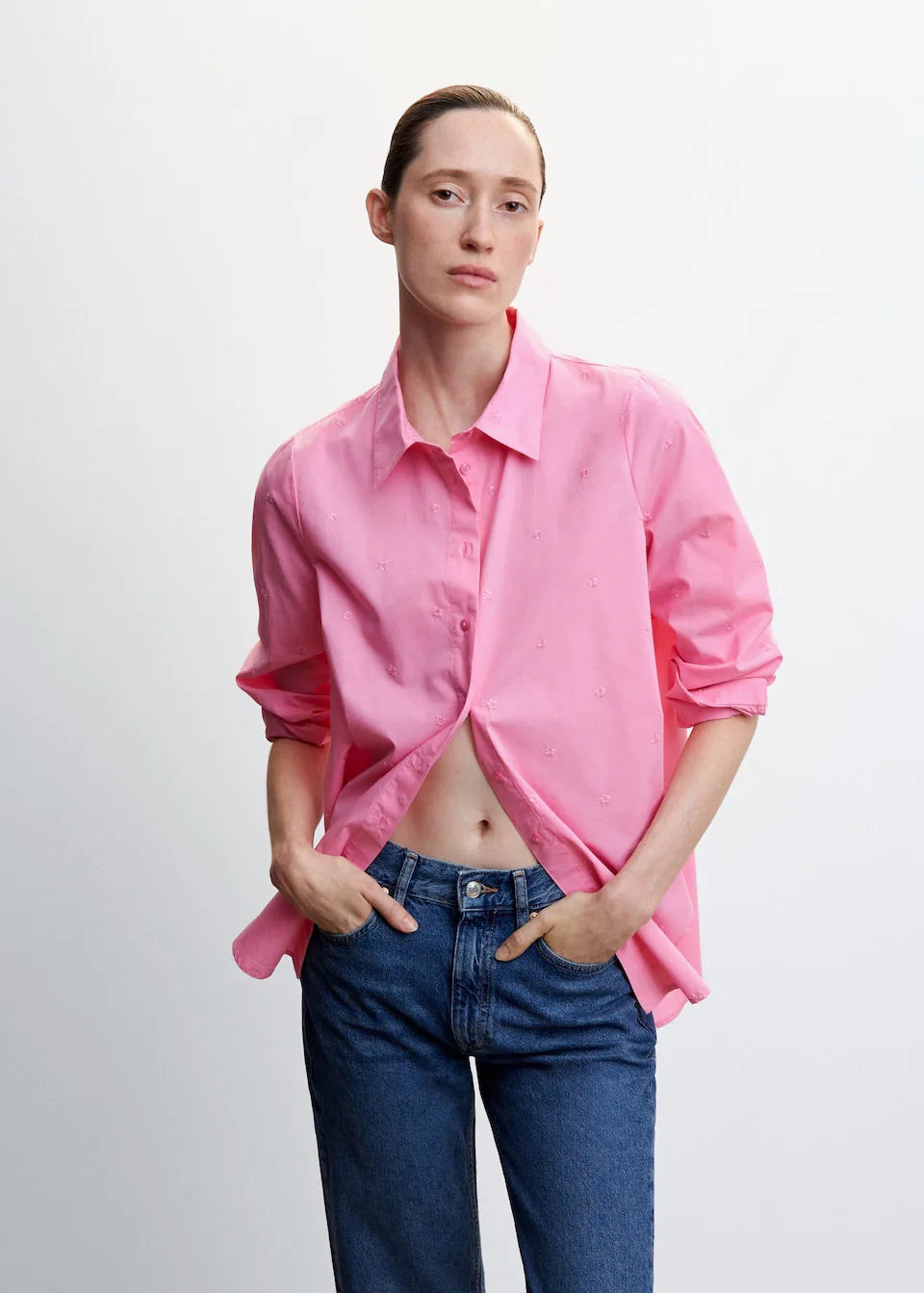 Embroidered flowers shirt