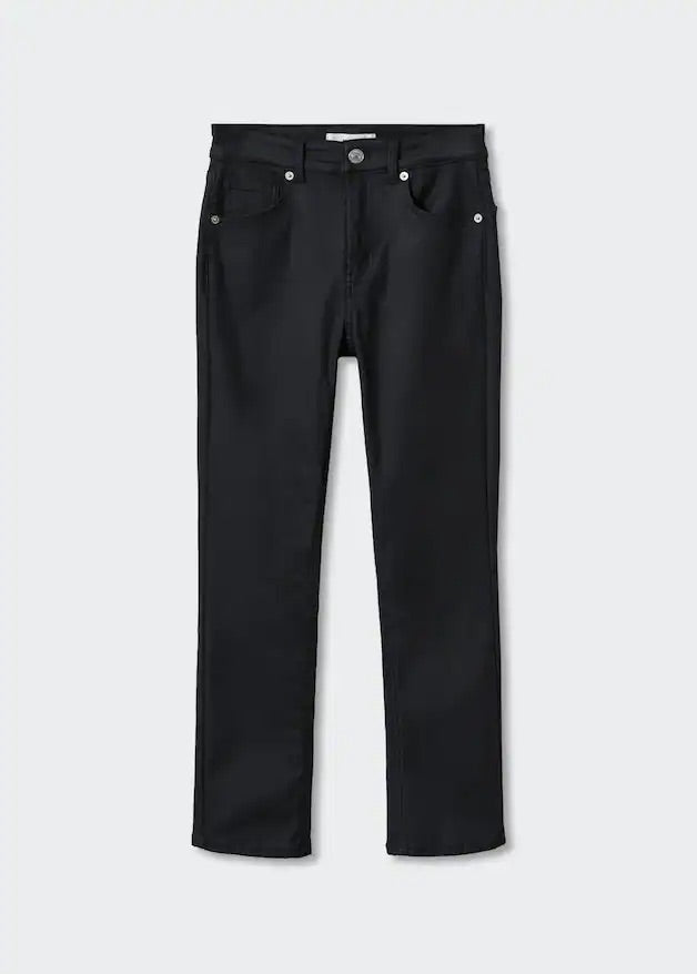 Waxed straight jeans