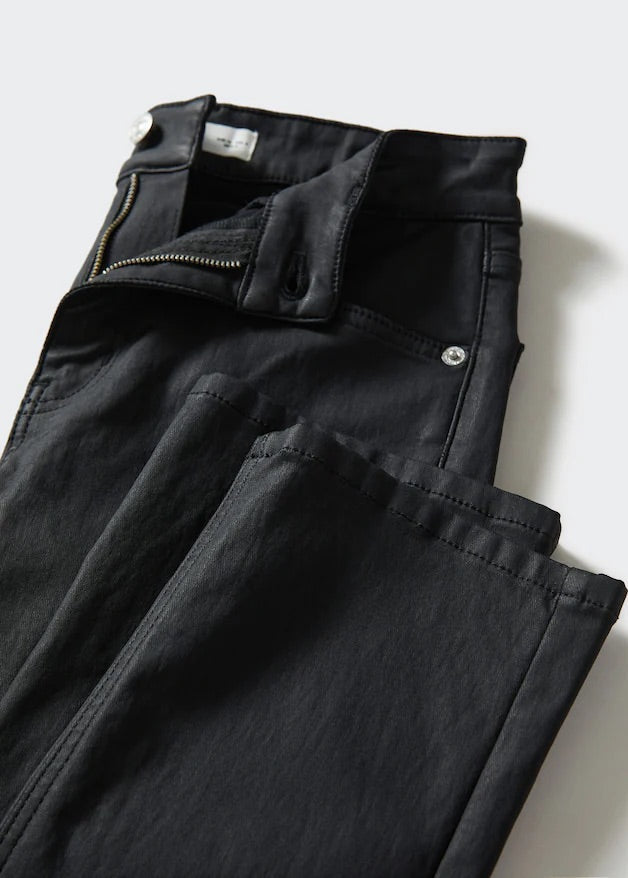 Waxed straight jeans