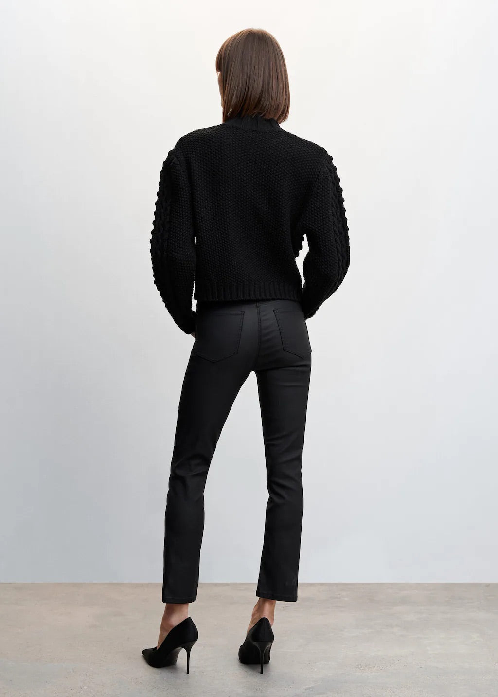 Waxed straight jeans