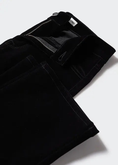 Mid rise velvet skinny jeans