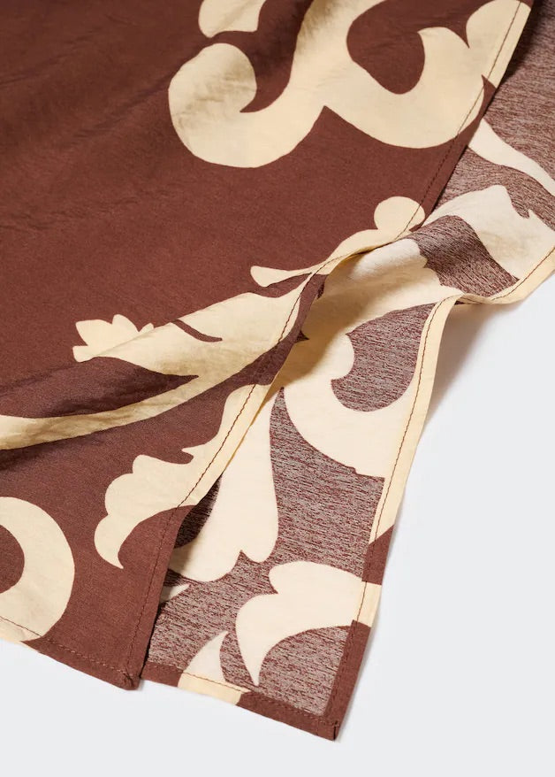 Printed cut-out detail dress