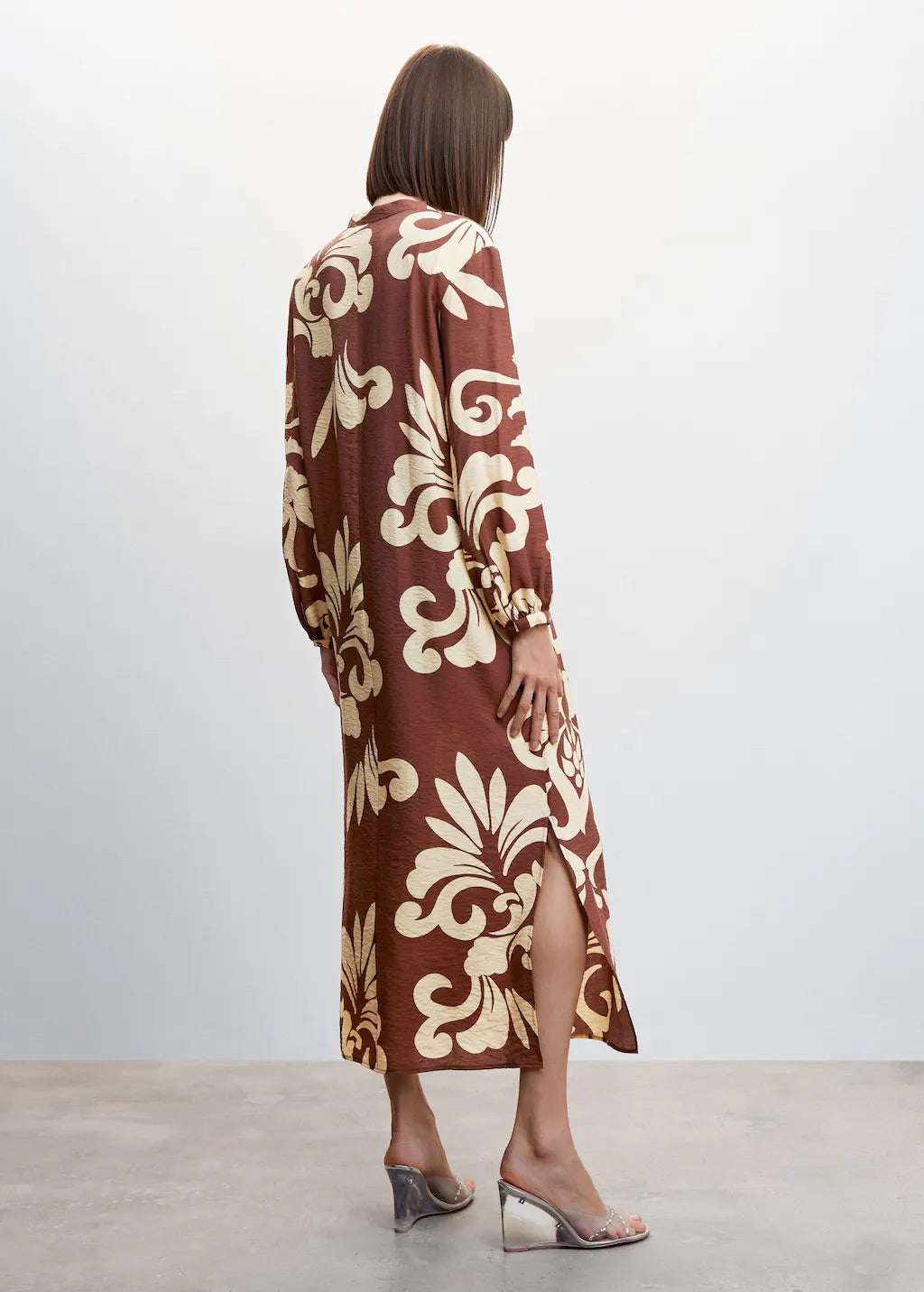 Printed cut-out detail dress