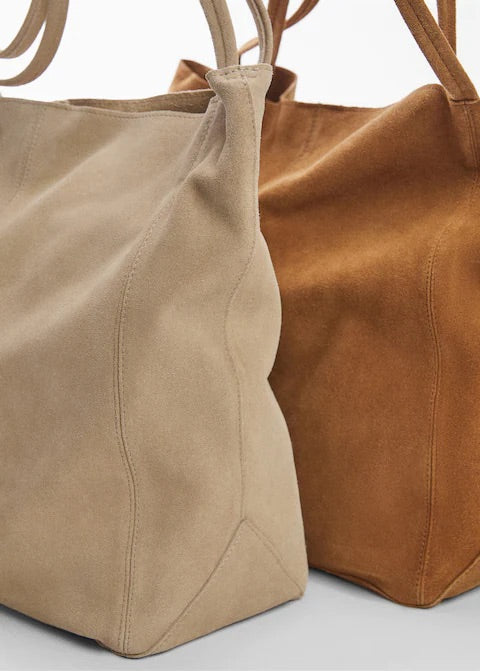 Leather shopper bag