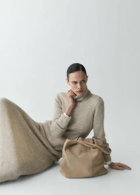 Leather shopper bag