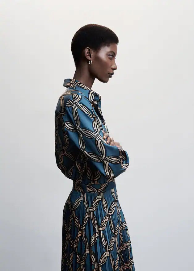 Geometric-print blouse