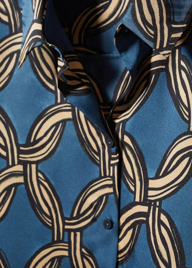 Geometric-print blouse