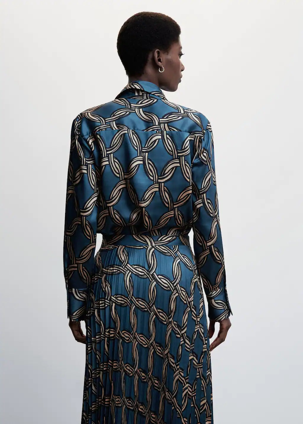 Geometric-print blouse