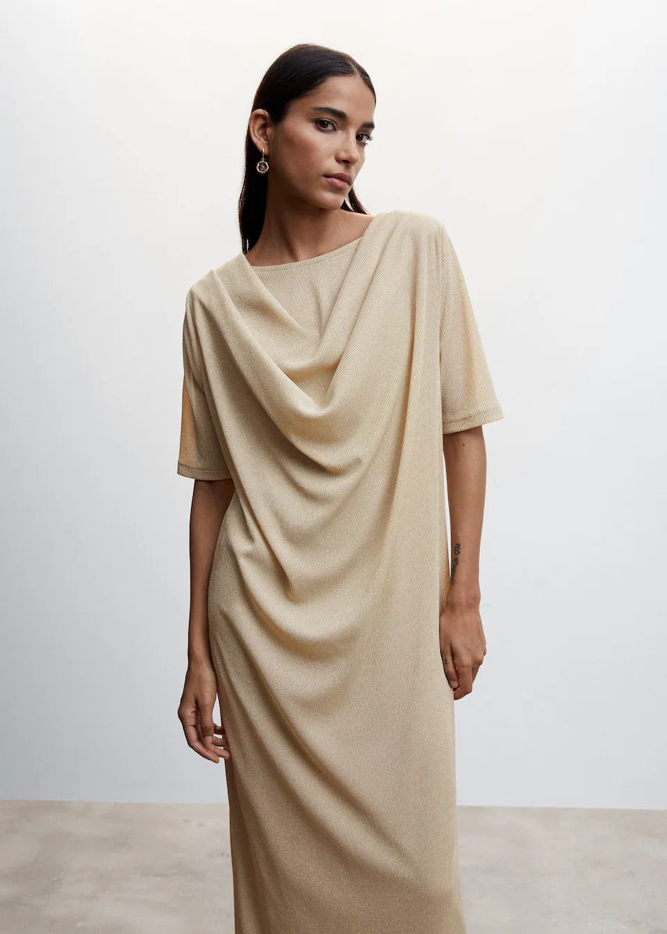 Draped lurex dress