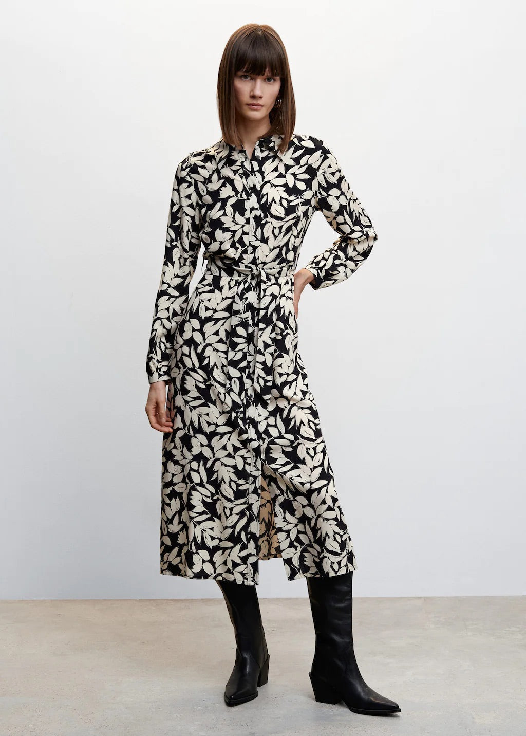 Printed shirt dress