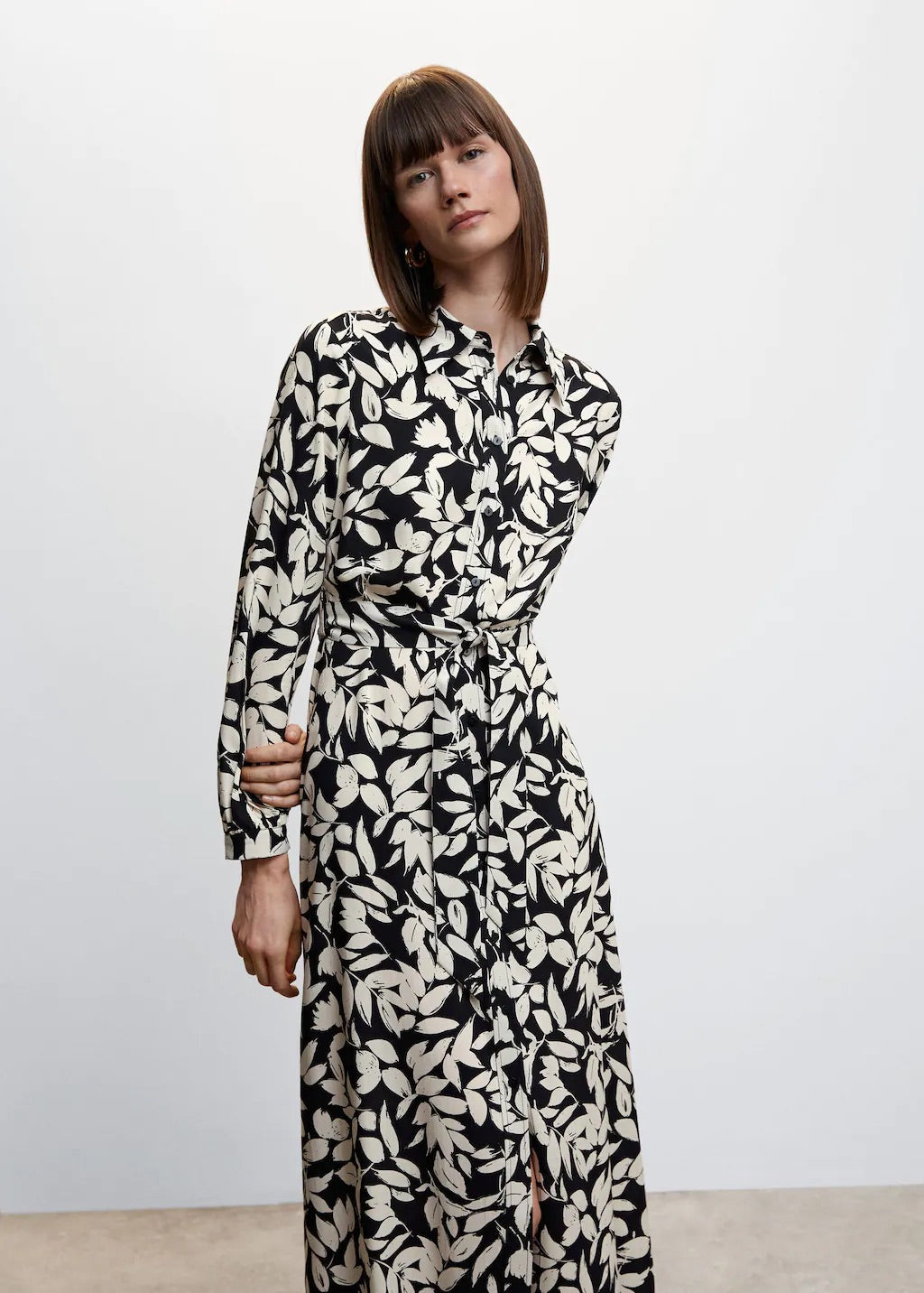 Printed shirt dress