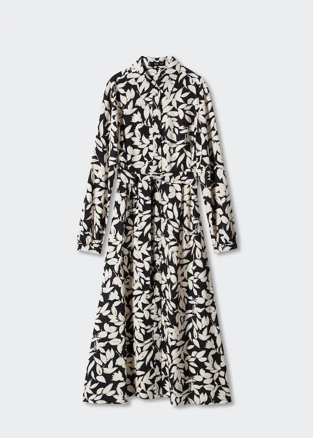 Printed shirt dress