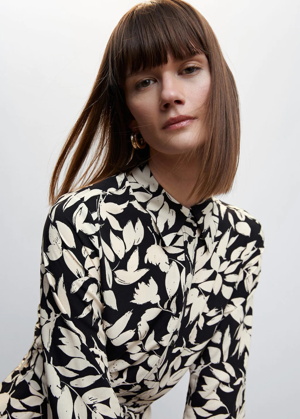 Printed shirt dress