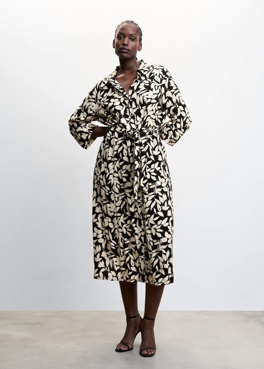 Printed shirt dress