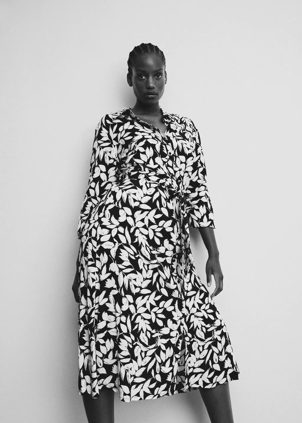 Printed shirt dress