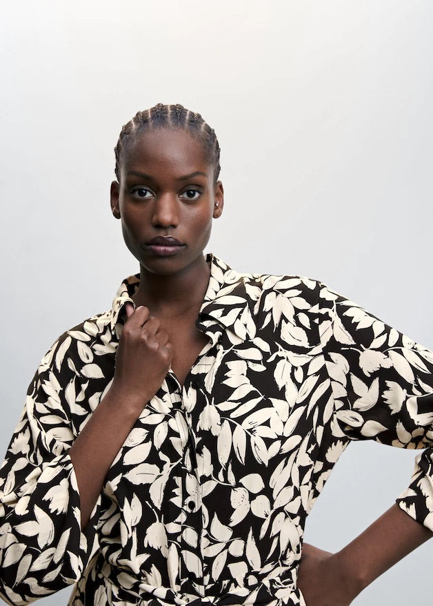 Printed shirt dress