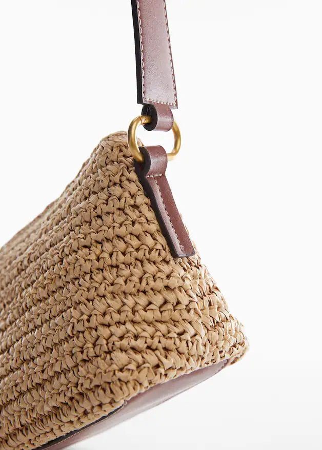 Natural fibre shoulder bag