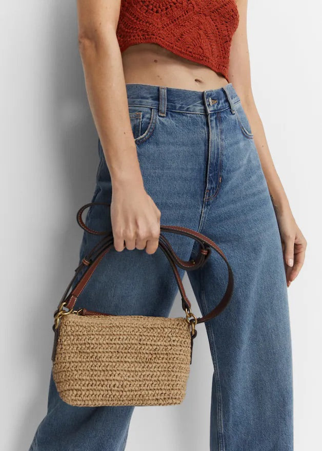 Natural fibre shoulder bag