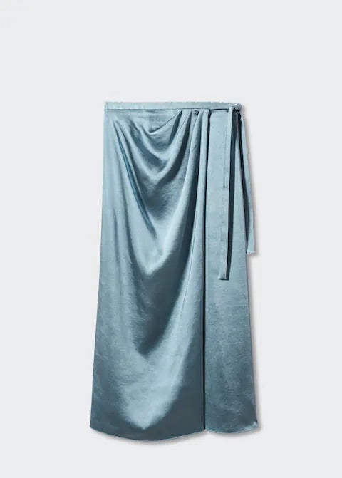 Satin wrap skirt