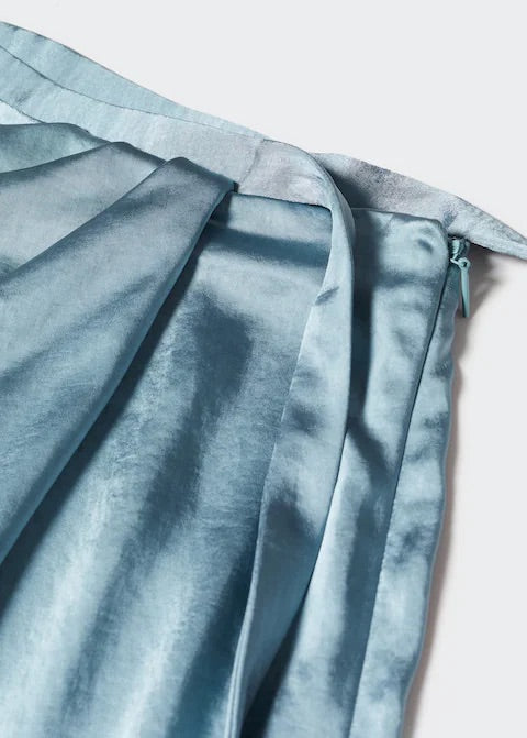 Satin wrap skirt