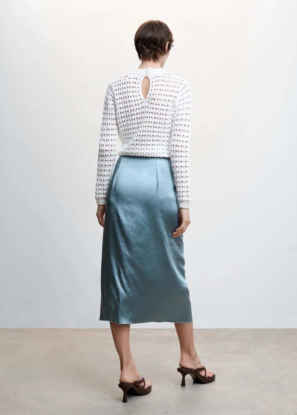 Satin wrap skirt