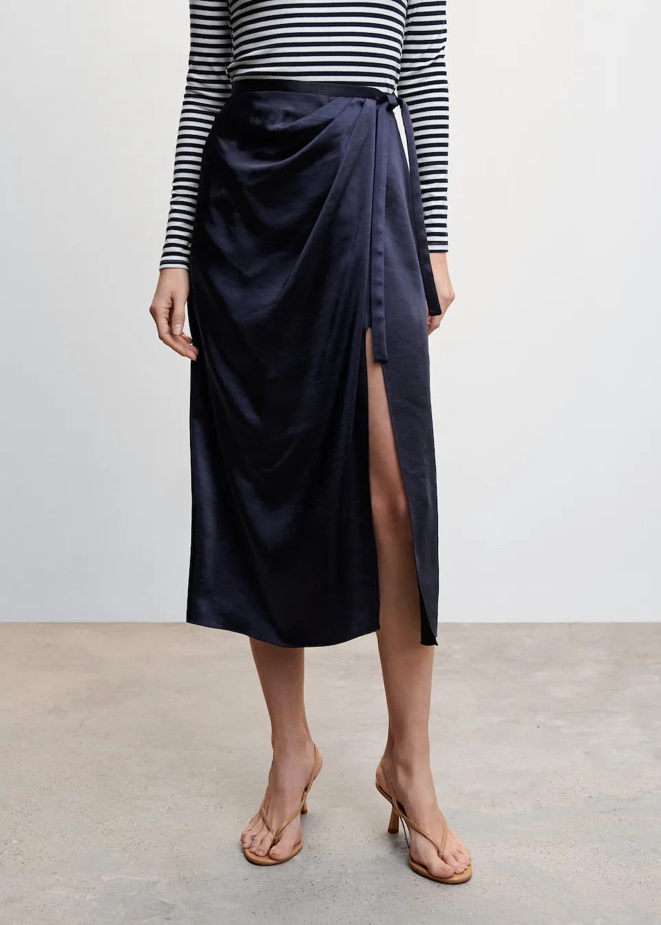 Satin wrap skirt