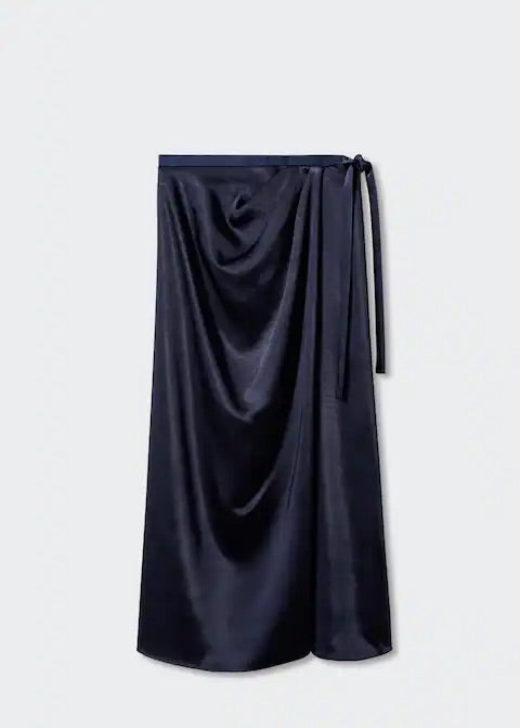 Satin wrap skirt