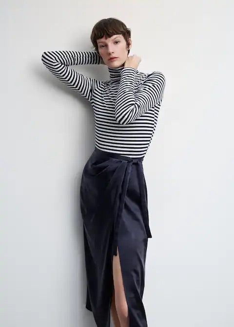 Satin wrap skirt