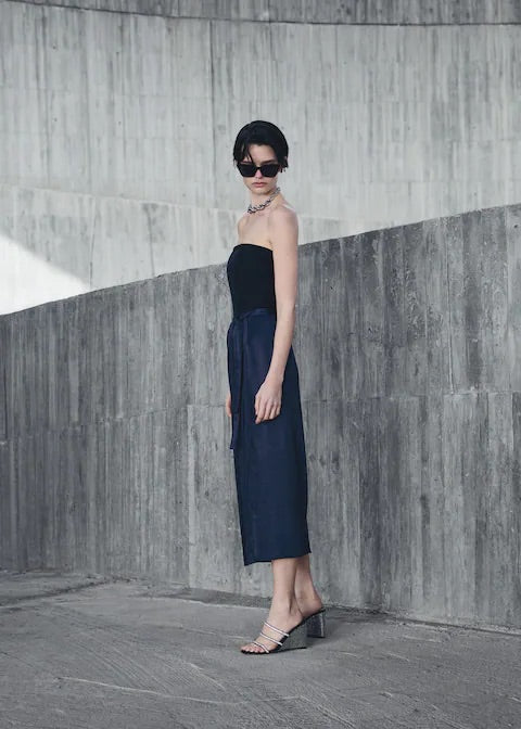 Satin wrap skirt