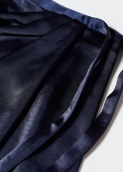 Satin wrap skirt