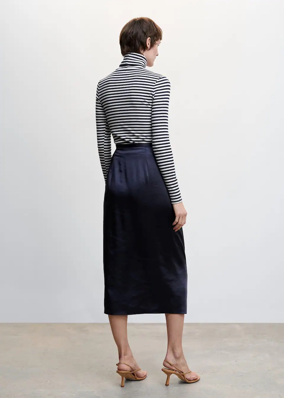 Satin wrap skirt