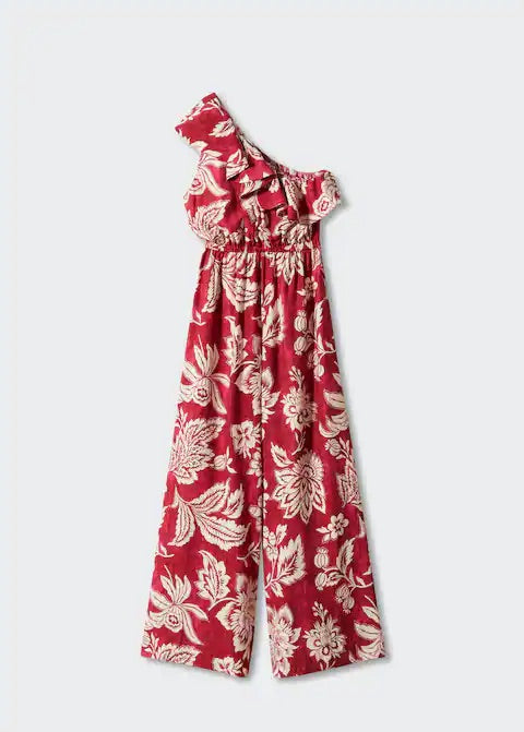 Ruffled asymmetric jumpsuit