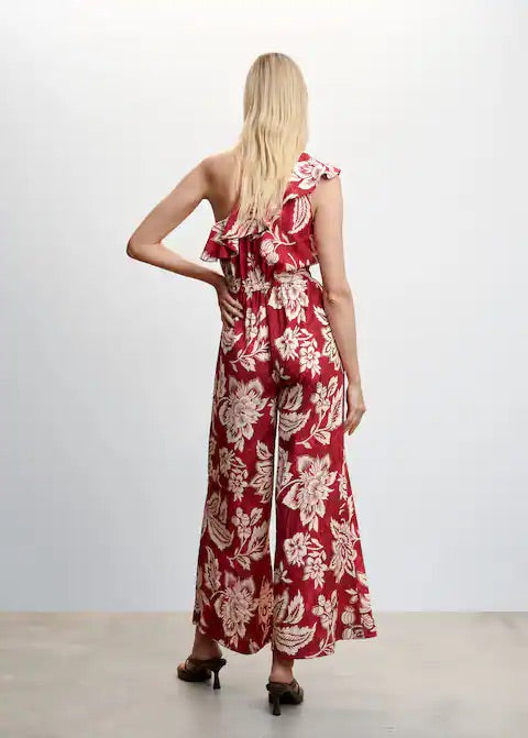 Ruffled asymmetric jumpsuit