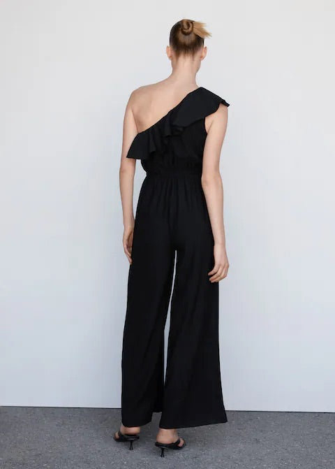 Ruffled asymmetric jumpsuit