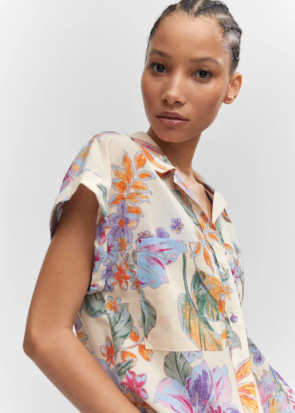 Floral shirt with pockets