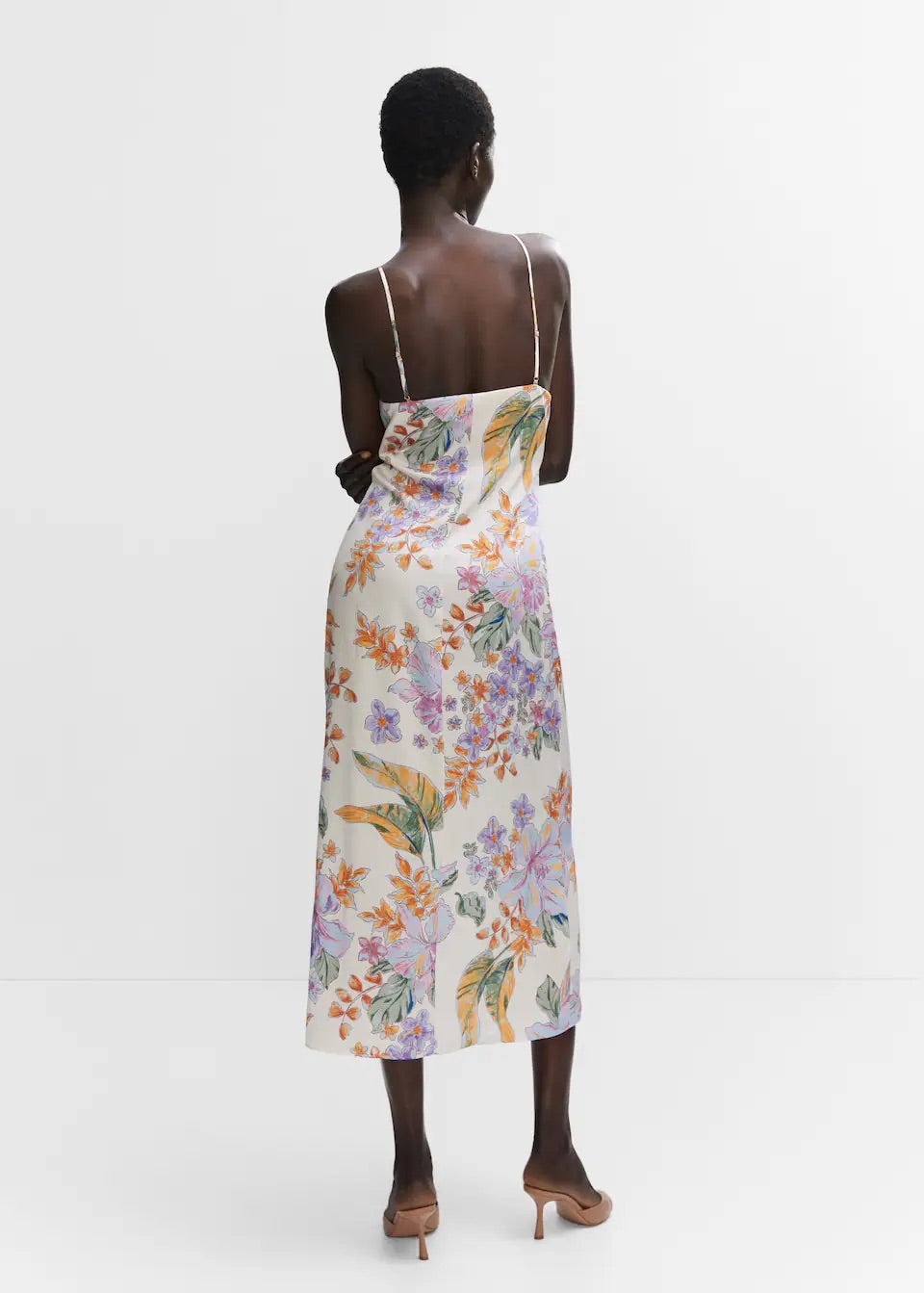 Side-slit satin dress