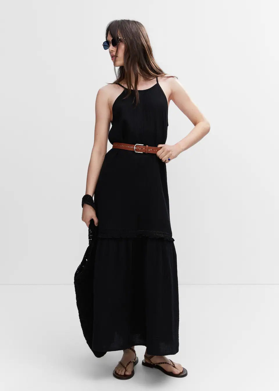 Long dress with embroidered detail