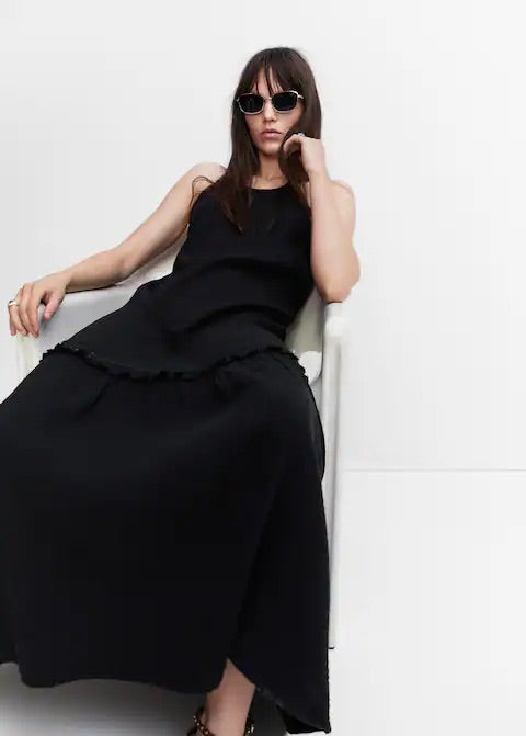 Long dress with embroidered detail