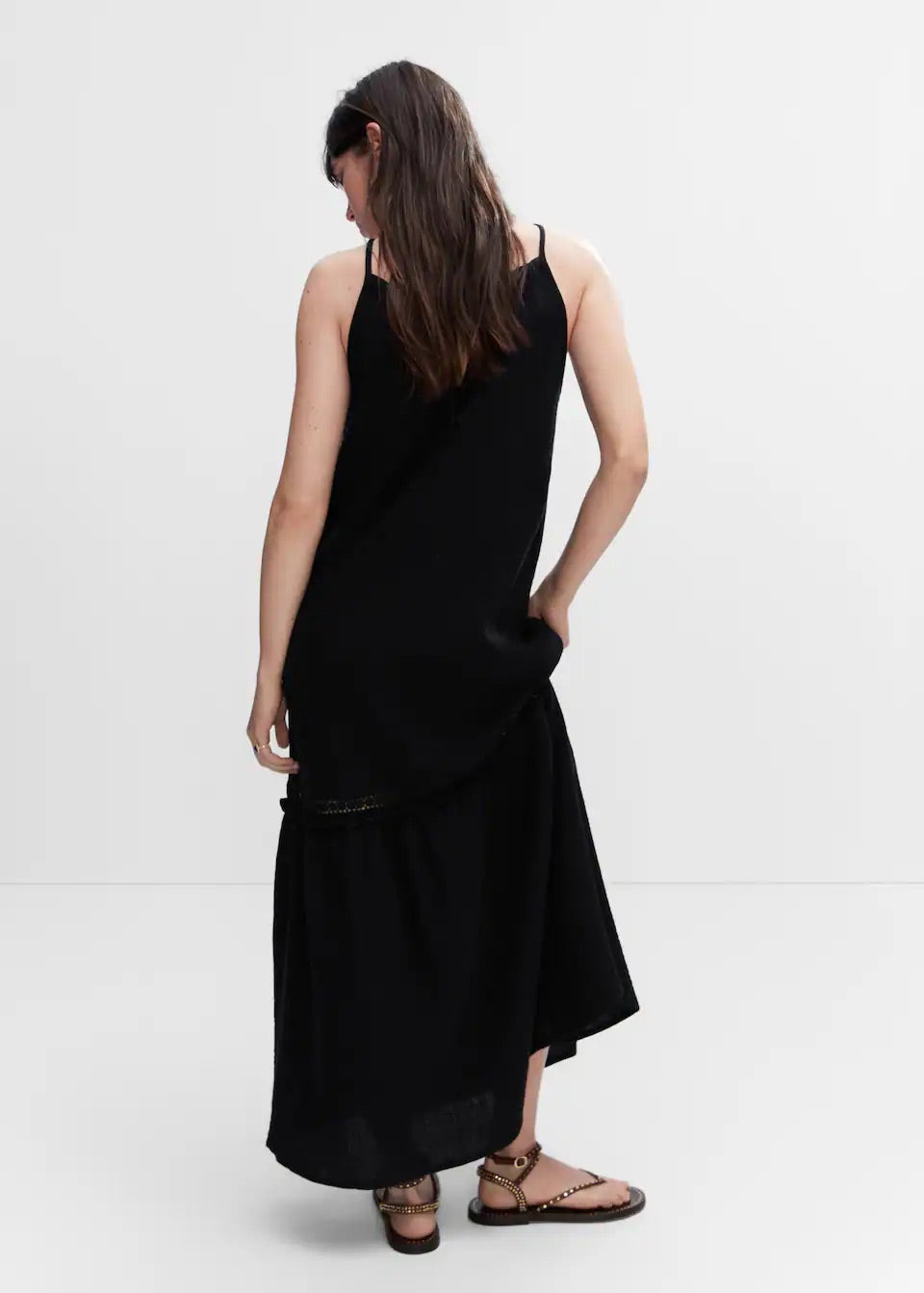 Long dress with embroidered detail