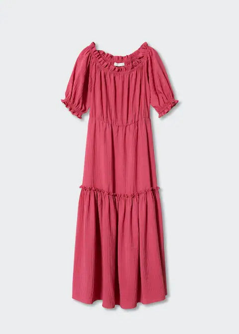 Puffed sleeves texture dress